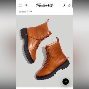Madewell Rayna Lace Up Leather Ankle Boots